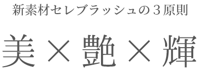 新素材セレブラッシュの3原則 美 艶 輝