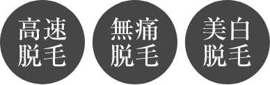 高速脱毛、無痛脱毛、美白脱毛